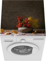 Wasmachine beschermer mat - Herfst - Bessen - Bloemen - Breedte 60 cm x hoogte 60 cm