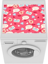 Wasmachine beschermer mat - Huwelijksaanzoek - Patroon - Ring - Breedte 55 cm x hoogte 45 cm