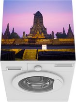 Wasmachine beschermer mat - Paarse lucht bij Wat Chaiwatthanaram, Thailand - Breedte 60 cm x hoogte 60 cm