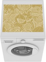 Wasmachine beschermer mat - Vijgen - Goud - Patronen - Luxe - Breedte 55 cm x hoogte 45 cm