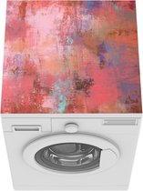 Wasmachine beschermer mat - Olieverf-schilderij multicolor - Breedte 60 cm x hoogte 60 cm