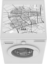 Wasmachine beschermer mat - Stadskaart - Oss - Grijs - Wit - Breedte 55 cm x hoogte 45 cm - Plattegrond