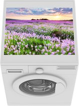 Wasmachine beschermer mat - Bloemen - Paars - Lucht - Breedte 55 cm x hoogte 45 cm