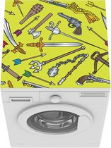 Wasmachine beschermer mat - Design - Wapens - Geel - Breedte 60 cm x hoogte 60 cm