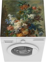 Wasmachine beschermer - Wasmachine mat - Stilleven met bloemen - Schilderij van Jan van Huysum - 60x60 cm - Droger beschermer