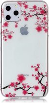 Peachy Bloemen Roze Takken Natuur Hoesje Case TPU iPhone 11 Pro Max- Transparant