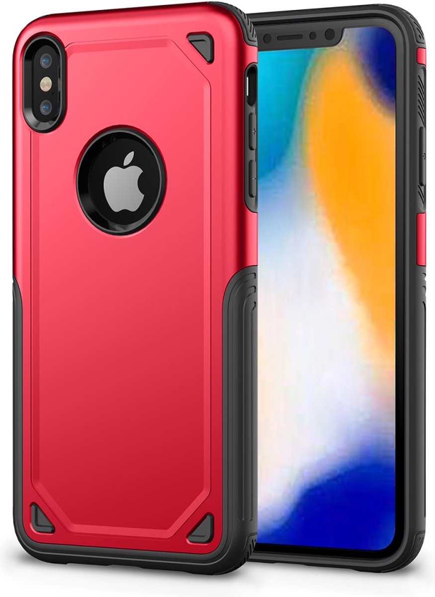 Peachy ProArmor protection hoesje bescherming geschikt voor iPhone XS Max case - Rood
