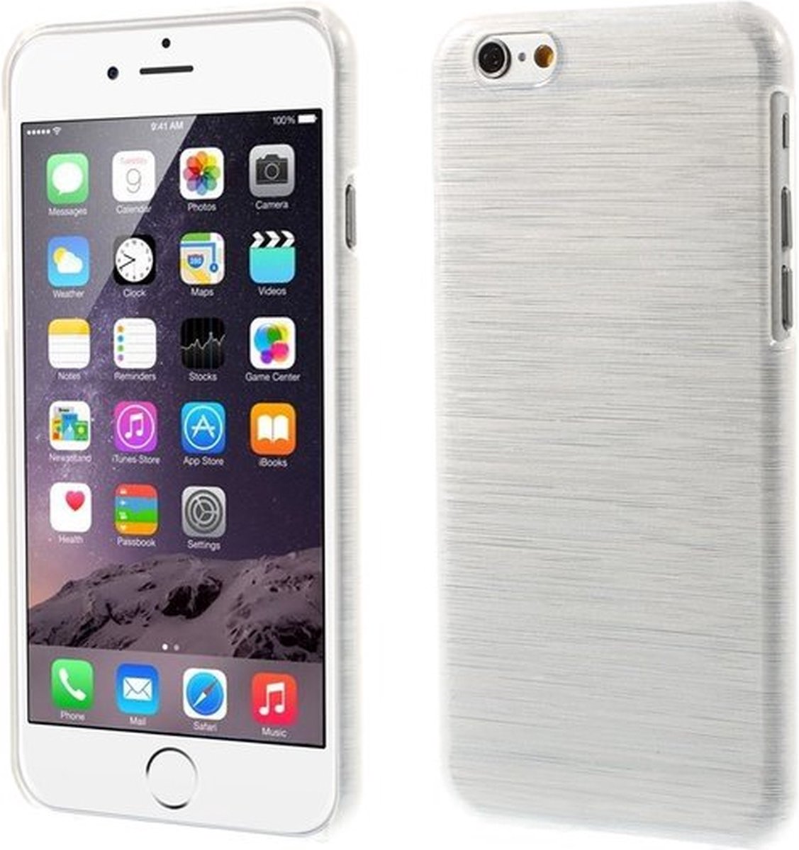 Peachy Brushed hardcase hoesje geschikt voor iPhone 6 6s - Wit