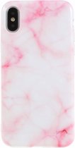 Peachy Marmer hoesje TPU marble iPhone X XS - Roze Wit