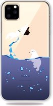 Peachy Zee Water Blauw Druppels IJsbeer Zeehond Hoesje iPhone 11 Pro Max TPU case - Doorzichtig