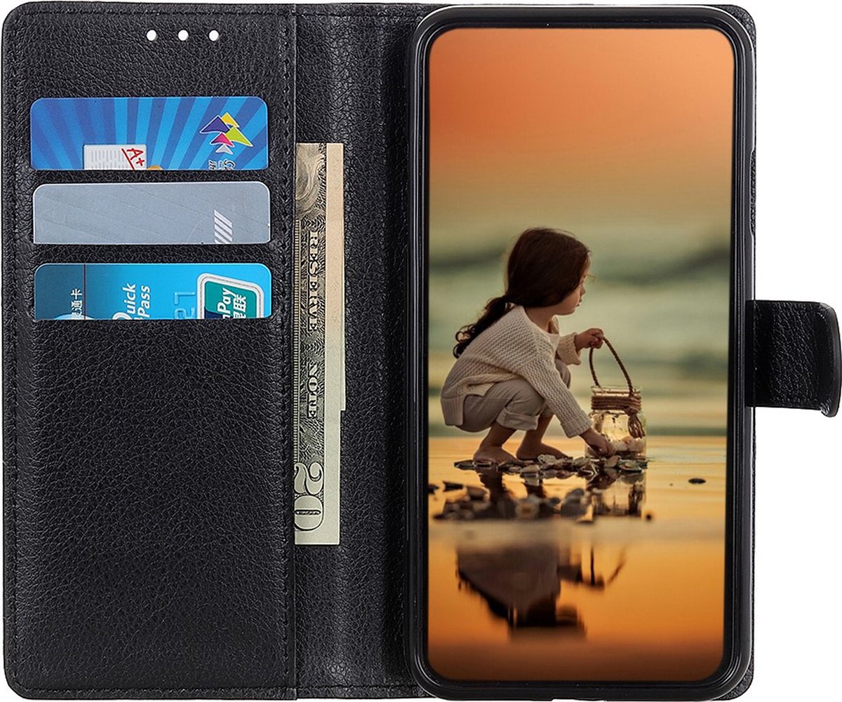 Peachy Wallet kunstleer hoesje geschikt voor iPhone 12 mini - zwart