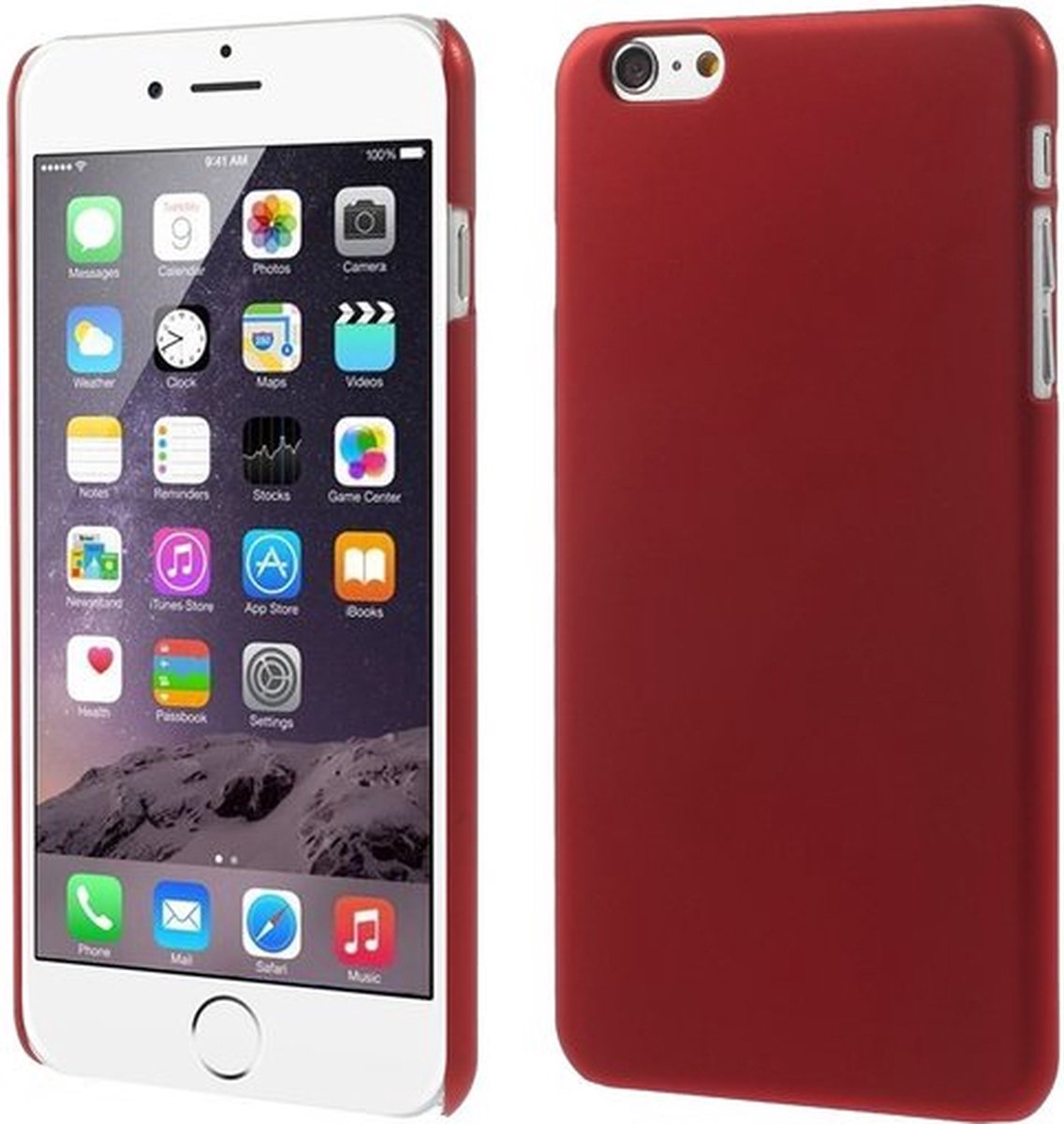 Peachy Stevige gekleurde hardcase geschikt voor iPhone 6 Plus 6s Plus Hoesje - Rood