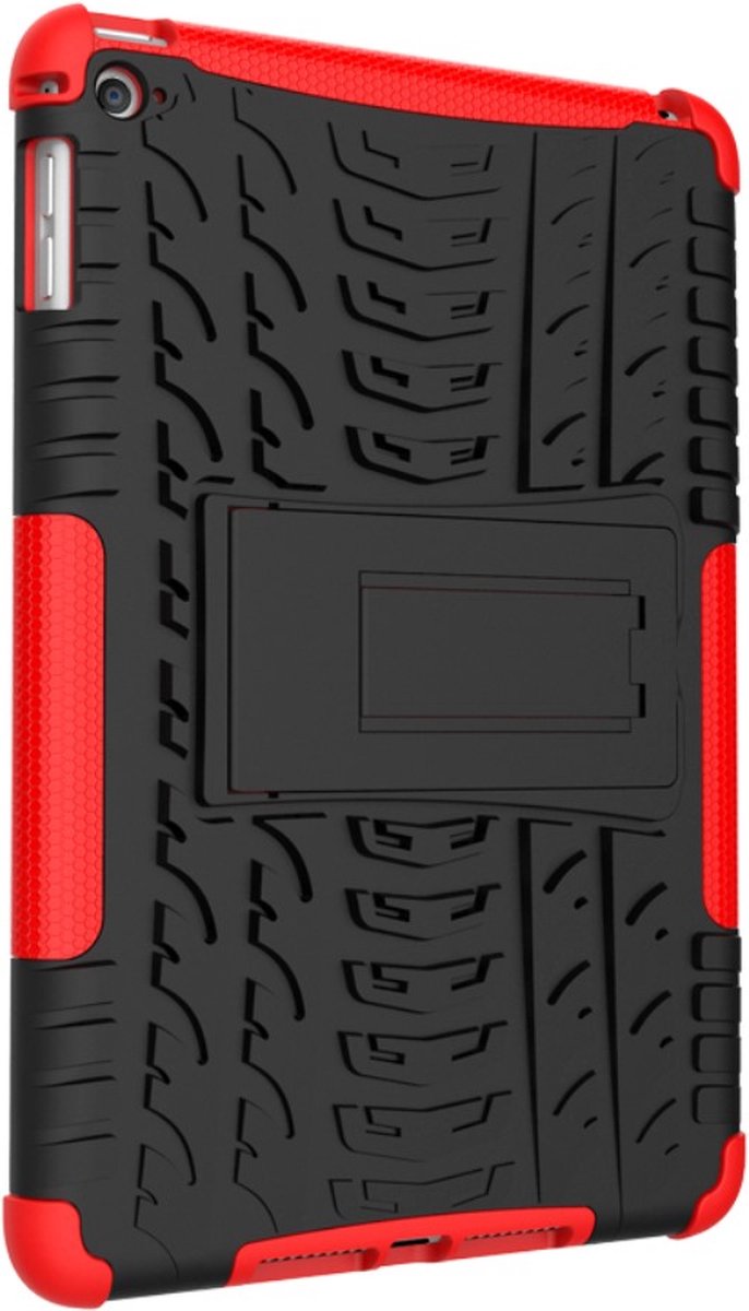 Peachy Bandprofiel hoes grip kickstand TPU kunststof geschikt voor iPad mini 4 5 Case - Rood