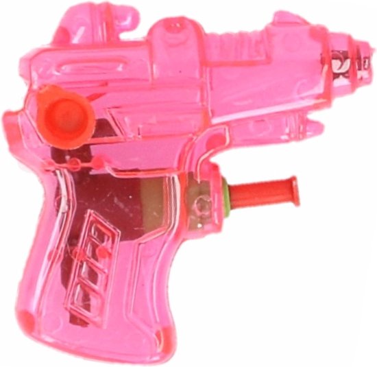 Mini waterpistool - roze - kunststof - 8 centimeter - zomer speelgoed