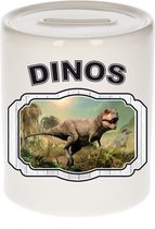 Dieren liefhebber t-rex dinosaurus spaarpot 9 cm jongens en meisjes - keramiek - Cadeau spaarpotten dinosaurussen liefhebber