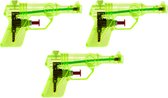 3x Waterpistool/waterpistolen groen 13 cm