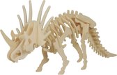 Houten dieren 3D puzzel styracosaurus dinosaurus - Speelgoed bouwpakket 23 x 18,5 x 0,3 cm.