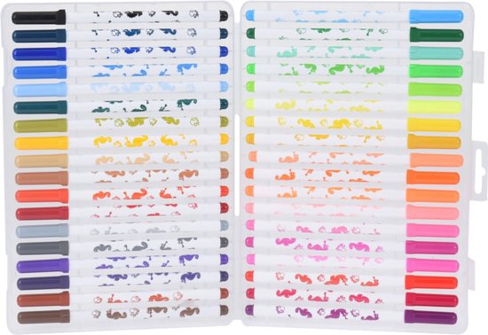 36x morceaux de Feutres de différentes couleurs - marqueurs speelgoed colorés pour les enfants