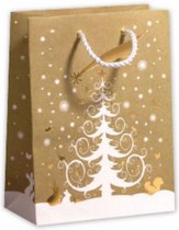 giftbag White Three 17 x 23 cm papier goud