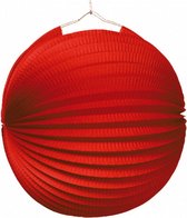 lampion 25 cm papier/metaal rood