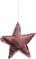 ornament ster 18 cm katoen roze