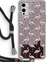 Case Company® - OnePlus 9 hoesje met Koord - Flamingo - Telefoonhoesje met Zwart Koord - Bescherming aan alle Kanten en Over de Schermrand