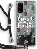Case Company® - Samsung Galaxy S20 hoesje met Koord - Cactus quote - Telefoonhoesje met Zwart Koord - Bescherming aan alle Kanten en Over de Schermrand