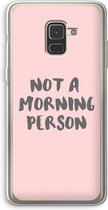 Case Company® - Samsung Galaxy A8 (2018) hoesje - Morning person - Soft Cover Telefoonhoesje - Bescherming aan alle Kanten en Schermrand
