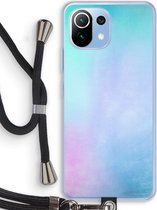 Case Company® - Xiaomi Mi 11 Lite hoesje met Koord - Mist pastel - Telefoonhoesje met Zwart Koord - Bescherming aan alle Kanten en Over de Schermrand