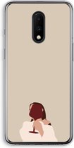 Case Company® - OnePlus 7 hoesje - I drink wine - Soft Cover Telefoonhoesje - Bescherming aan alle Kanten en Schermrand