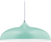 Relaxdays hanglamp retro - ronde pendellamp - woonkamerlamp metaal - hangende plafondlamp - groen