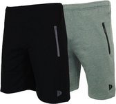 2-Pack Donnay Joggingshort - Sportshort - Heren - Maat L - Black/Deep-army green