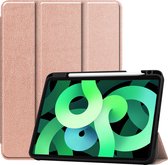iPad Air 5 2022 Hoes 10.9 Inch Book Case Hoesje Met Pencil Houder - Rosé Goud
