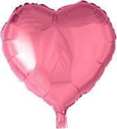 folieballon hartvorm 45 cm roze