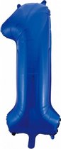 cijferballon 1 folie 86 cm blauw