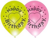ballonnen led Happy Birthday 27,5 cm latex 4 stuks