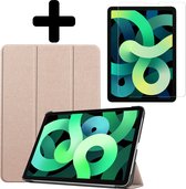 Hoes Geschikt voor iPad Air 2022 Hoes Luxe Hoesje Book Case Met Screenprotector - Hoesje Geschikt voor iPad Air 5 2022 Hoes Cover - Goud