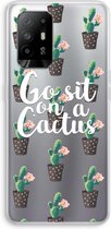 Case Company® - Oppo A94 5G hoesje - Cactus quote - Soft Cover Telefoonhoesje - Bescherming aan alle Kanten en Schermrand