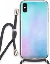 Case Company® - iPhone XS Max hoesje met Koord - Mist pastel - Telefoonhoesje met Zwart Koord - Extra Bescherming aan alle Kanten en Over de Schermrand