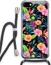 Case Company® - iPhone SE 2020 hoesje met Koord - Tropisch 2 - Telefoonhoesje met Zwart Koord - Extra Bescherming aan alle Kanten en Over de Schermrand