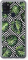 Case Company® - Samsung Galaxy A21s hoesje - Geometrische jungle - Soft Cover Telefoonhoesje - Bescherming aan alle Kanten en Schermrand