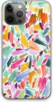 Case Company® - iPhone 13 Pro Max hoesje - Watercolor Brushstrokes - Soft Cover Telefoonhoesje - Bescherming aan alle Kanten en Schermrand