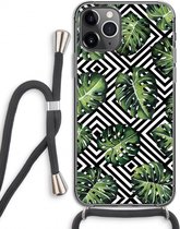 Case Company® - iPhone 11 Pro hoesje met Koord - Geometrische jungle - Telefoonhoesje met Zwart Koord - Extra Bescherming aan alle Kanten en Over de Schermrand