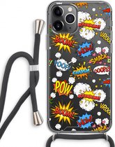 Case Company® - iPhone 11 Pro hoesje met Koord - Pow Smack - Telefoonhoesje met Zwart Koord - Extra Bescherming aan alle Kanten en Over de Schermrand