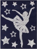 stickerset ballerina glitter 29,5 x 40 cm zilver 12-delig