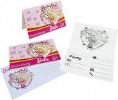 uitnodigingen Barbie A6 papier roze 6 stuks