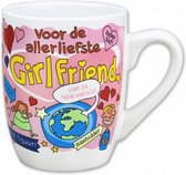 mok cartoon-stijl girlfriend keramiek 325 ml wit