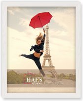 HAES DECO - Houten fotolijst Paris wit voor 1 foto formaat 40x50 - SP001403