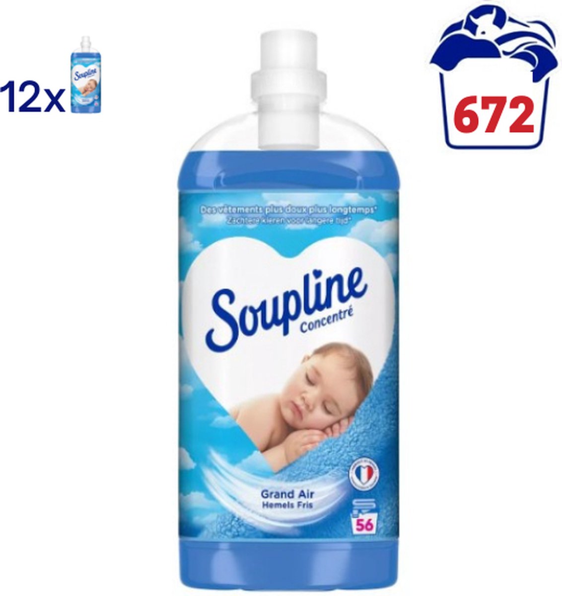 Soupline Brume de Fraîcheur Assouplissant concentré pour linge 3x 1,3 l