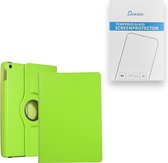 Case2go - Tablet hoes geschikt voor iPad 10.2 inch 2019 / 2020 / 2021 - Draaibare Book Case + Screenprotector - Groen